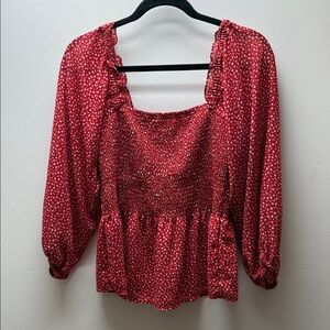 Madewell Red Floral Blouse